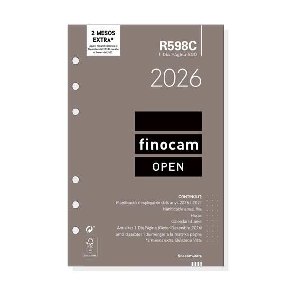 RECAMBIO AGENDA OPEN 500 DP CAT FINOCAM R598C 711900026 RECAMBIO AGENDA OPEN 500 DP CAT FINOCAM R598C 711900026