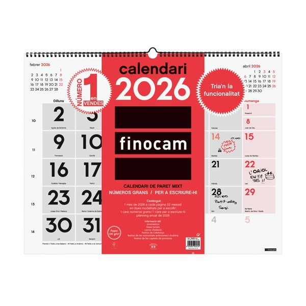 CALENDARIO PARED FINOCAM MIXT XL CATALAN 780050026 CALENDARIO PARED FINOCAM MIXT XL CATALAN 780050026