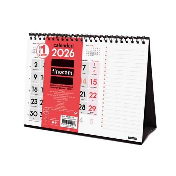 CALENDARIO SOBREMESA NUMEROS GRANDES + NOTES S CATALAN FINOCAM 781380026 CALENDARIO SOBREMESA NUMEROS GRANDES + NOTES S CATALAN FINOCAM 781380026