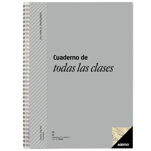 CUADERNO DE TODAS LAS CLASES PROFESORADO GRIS ADDITIO REF. P222_GR 75495 CUADERNO DE TODAS LAS CLASES PROFESORADO GRIS ADDITIO REF. P222_GR 75495