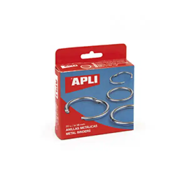 ANILLAS METALICAS APLI CAJA DE 20 UDS. 32 MM. DIAMETRO (453) ANILLAS METALICAS APLI CAJA DE 20 UDS. 32 MM. DIAMETRO (453)