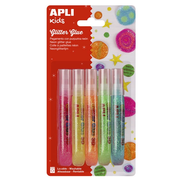 PURPURINA NEON 3D 5 GLITTER APLI 13224 PURPURINA NEON 3D 5 GLITTER APLI 13224