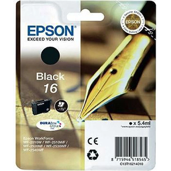 EPSON Nº16 (C13T16214012) TINTA ORIGINAL NEGRO 21558 EPSON Nº16 (C13T16214012) TINTA ORIGINAL NEGRO 21558
