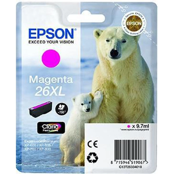 EPSON 26XL (C13T26334012) TINTA ORIGINAL MAGENTA 21642 EPSON 26XL (C13T26334012) TINTA ORIGINAL MAGENTA 21642