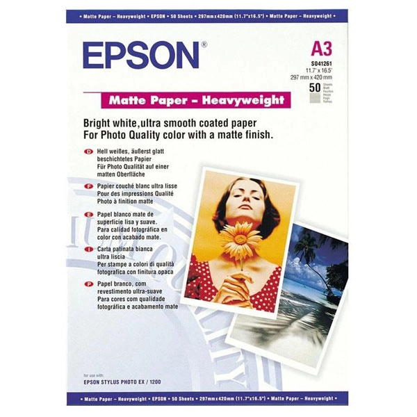 EPSON PAPEL MATE DE ALTO GRANAJE, A3, 50 HOJAS DE 167 GRAMOS EPSON PAPEL MATE DE ALTO GRANAJE, A3, 50 HOJAS DE 167 GRAMOS