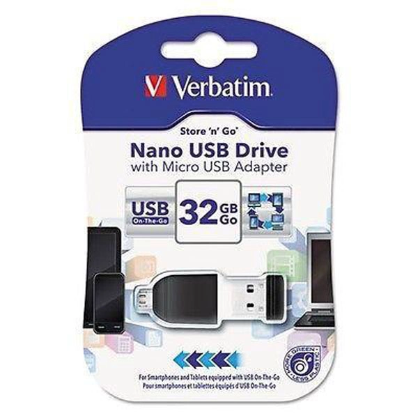 VERBATIM STORE N STAY NANO USB 2.0, 32GB + OTG ADAPTADO VERBATIM STORE N STAY NANO USB 2.0, 32GB + OTG ADAPTADO