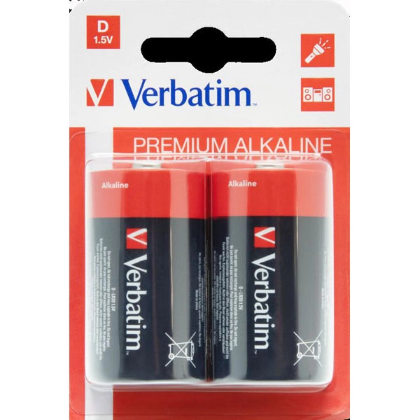 VERBATIM PILAS ALCALINAS D - LR20 - PACK 2 UDS VERBATIM PILAS ALCALINAS D - LR20 - PACK 2 UDS