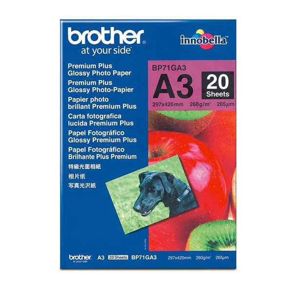 BROTHER PAPEL INKJET GLOSSY A3 20H 260G/M2 BROTHER PAPEL INKJET GLOSSY A3 20H 260G/M2