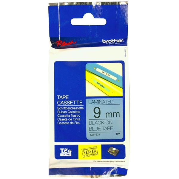 BROTHER CINTA LAMINADA AZUL/NEGRO 9MM, LONGITUD 8M BROTHER CINTA LAMINADA AZUL/NEGRO 9MM, LONGITUD 8M