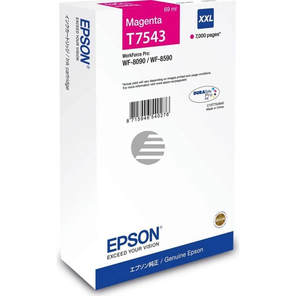 EPSON T754340 (C13T754340) TINTA ORIGINAL MAGENTA 27679 EPSON T754340 (C13T754340) TINTA ORIGINAL MAGENTA 27679