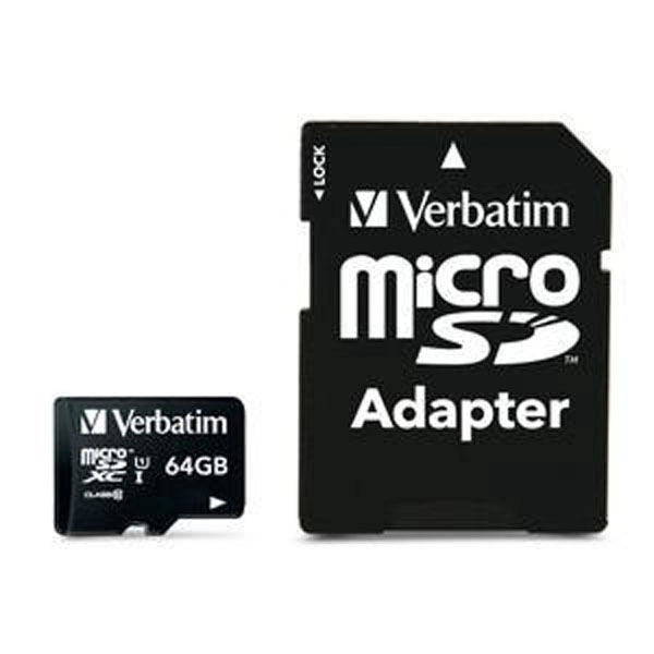 VERBATIM MICRO SDHC 64 GB - CLASE 10 CON ADAPTADOR VERBATIM MICRO SDHC 64 GB - CLASE 10 CON ADAPTADOR