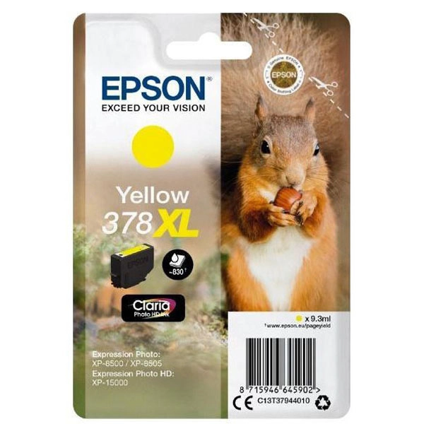 EPSON Nº378XL (C13T37944010) TINTA ORIGINAL AMARILLO 28169 EPSON Nº378XL (C13T37944010) TINTA ORIGINAL AMARILLO 28169