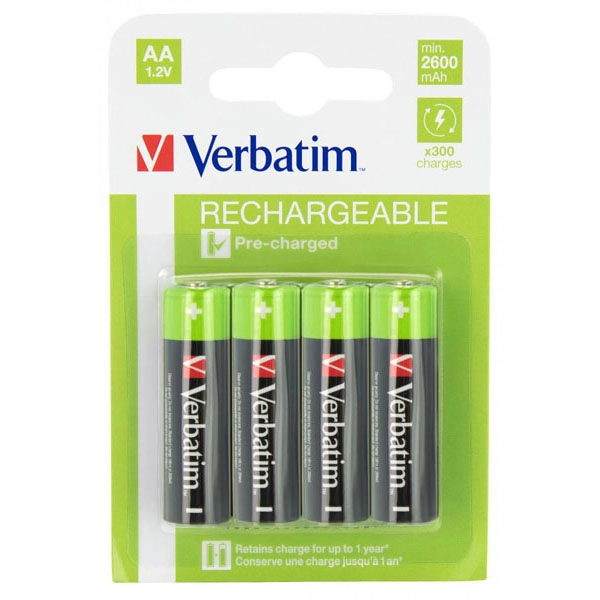 VERBATIM PILAS RECARGABLES AA LR6 (PACK 4 UDS) 49941 28175 VERBATIM PILAS RECARGABLES AA LR6 (PACK 4 UDS) 49941 28175