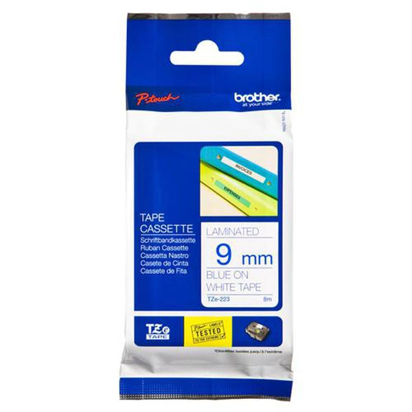 BROTHER CINTA LAMINADA BLANCO / AZUL 9MM BROTHER CINTA LAMINADA BLANCO / AZUL 9MM