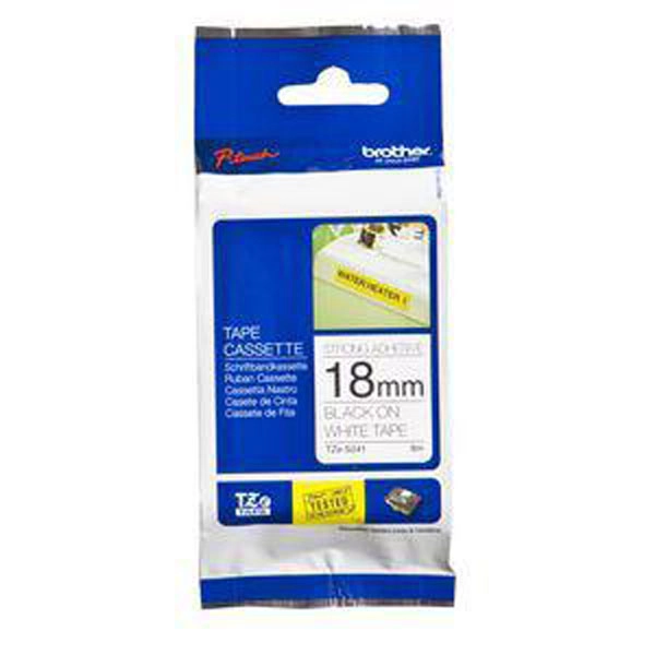 BROTHER CINTA LAMINADA BLANCO / NEGRO (SUPERADHESIVA) 18 MM, LONGITUD 8 M BROTHER CINTA LAMINADA BLANCO / NEGRO (SUPERADHESIVA) 18 MM, LONGITUD 8 M