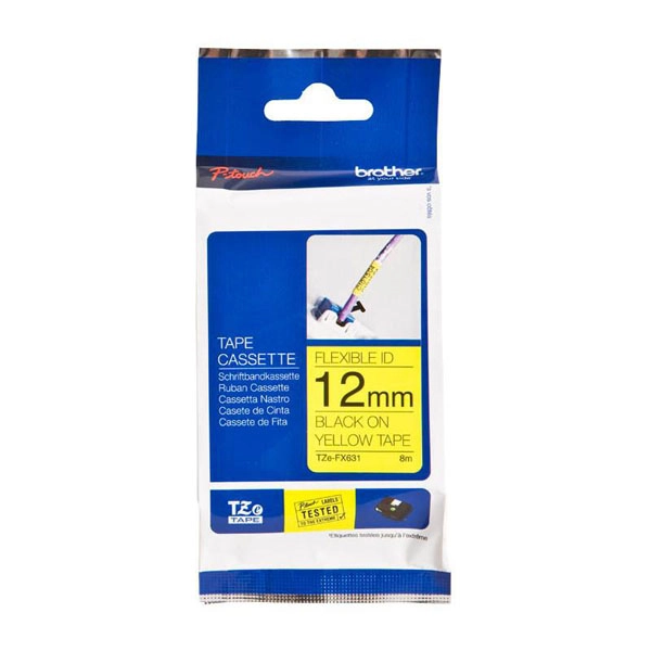 BROTHER CINTA ROTULADORA LAMINADA FLEXIBLE AMARILLO SOBRE NEGRO DE 12MMX8M TZe FX-631 BROTHER COD. EXA_29797 EAN 4977766691772 BROTHER CINTA ROTULADORA LAMINADA FLEXIBLE AMARILLO SOBRE NEGRO DE 12MMX8M TZe FX-631 BROTHER COD. EXA_29797 EAN 4977766691772