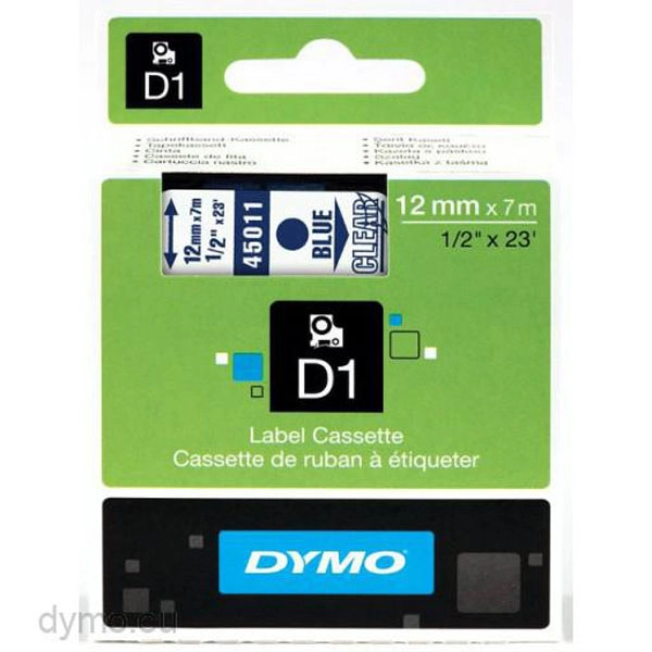 DYMO CINTA DE TRANSFERENCIA TERMICA D1 45011 AZUL / TRANSPARENTE 12MMX7M S0720510 31073 DYMO CINTA DE TRANSFERENCIA TERMICA D1 45011 AZUL / TRANSPARENTE 12MMX7M S0720510 31073