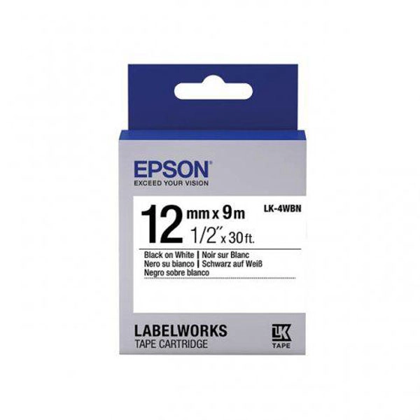 EPSON CINTA ESTÁNDAR NEGRA / BLANCA 12MMX9M LK-4WBN C53S654021 EPSON COD. EXA_31294 EPSON CINTA ESTÁNDAR NEGRA / BLANCA 12MMX9M LK-4WBN C53S654021 EPSON COD. EXA_31294