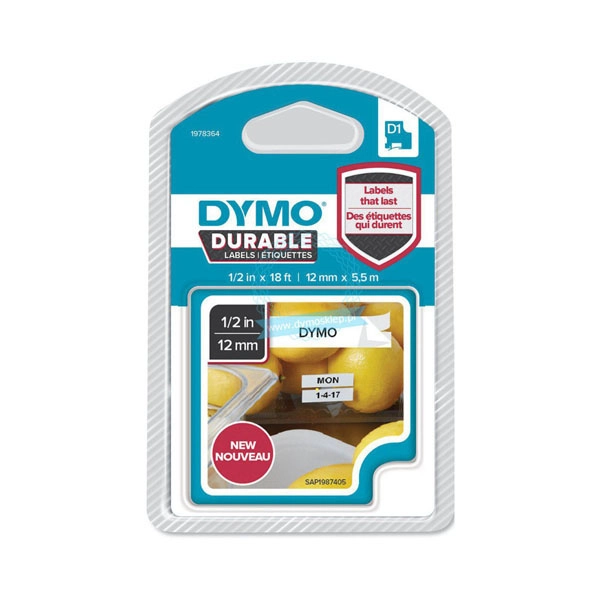 DYMO CINTA DE TRANSFERENCIA TERMICA D1 DURABLE. ETIQUETA PERMANTE NEGRO SOBRE BLANCO DE 12MMX5,5M. ROTULADORA LABELMANAGER 1978364 DYMO COD. EXA_32803 EAN 3501179783642 DYMO CINTA DE TRANSFERENCIA TERMICA D1 DURABLE. ETIQUETA PERMANTE NEGRO SOBRE BLANCO DE 12MMX5,5M. ROTULADORA LABELMANAGER 1978364 DYMO COD. EXA_32803 EAN 3501179783642