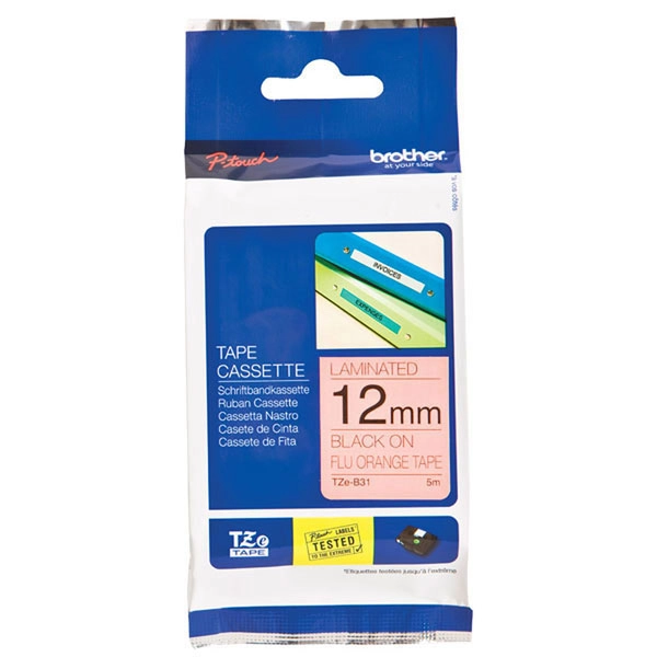 BROTHER CINTA ROTULADORA LAMINADA NEGRO SOBRE NARANJA 12MMX5M TZE-B31 BROTHER COD. EXA_35508 EAN 4977766691628 BROTHER CINTA ROTULADORA LAMINADA NEGRO SOBRE NARANJA 12MMX5M TZE-B31 BROTHER COD. EXA_35508 EAN 4977766691628