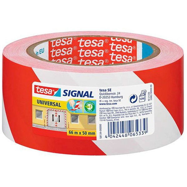 TESA CINTA DE SEÑALIZACION TEMPORAL PP ADHESIVA ROJO/BLANCO TESA CINTA DE SEÑALIZACION TEMPORAL PP ADHESIVA ROJO/BLANCO