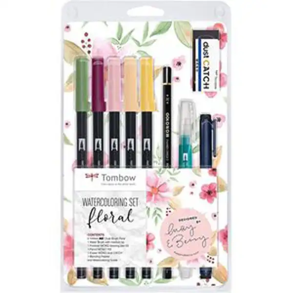 SET CALIGRAFIA TOMBOW LETTERING WATERCOLORING 10 PIEZAS 12578 SET CALIGRAFIA TOMBOW LETTERING WATERCOLORING 10 PIEZAS 12578
