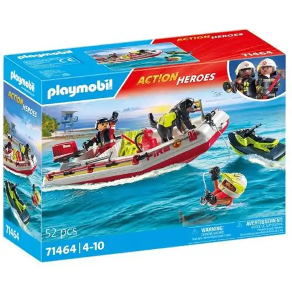 BOTE DE BOMEROS CON MOTO ACUATICA PLAYMOBIL 4008789714640 BOTE DE BOMEROS CON MOTO ACUATICA PLAYMOBIL 4008789714640