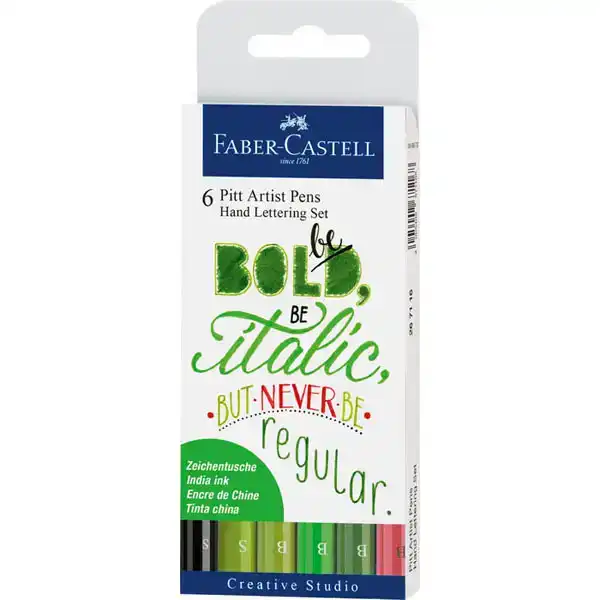 SET 6 ROTULADORES PINCEL BRUSH PITT HAND LETTERING FABER CASTELL SET 6 ROTULADORES PINCEL BRUSH PITT HAND LETTERING FABER CASTELL