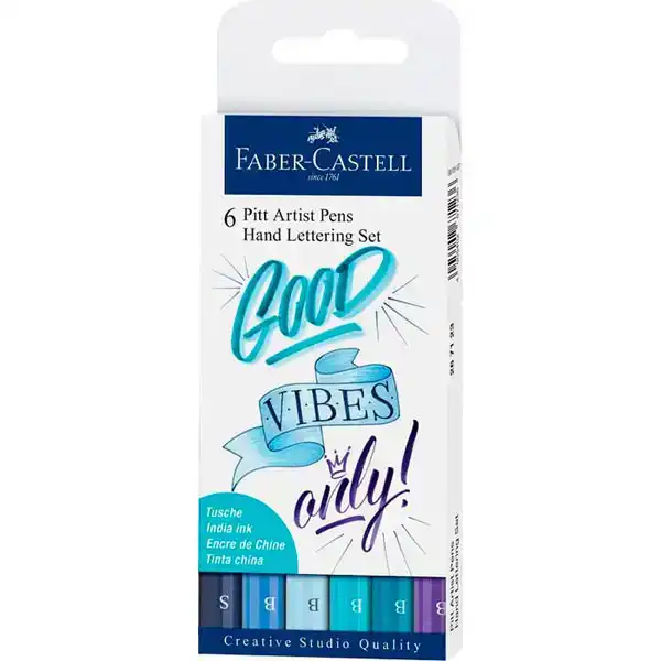 SET 6 ROTULADORES PINCEL BRUSH PITT HAND LETTERING FABER CASTELL SET 6 ROTULADORES PINCEL BRUSH PITT HAND LETTERING FABER CASTELL