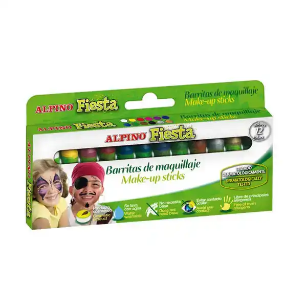 MAQUILLAJE ALPINO SET 12 UN 5GR MEGA FIESTA MAQUILLAJE ALPINO SET 12 UN 5GR MEGA FIESTA