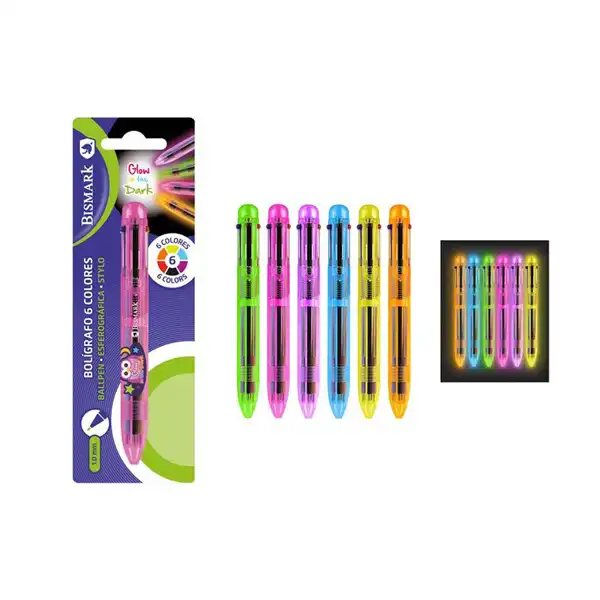 BOLIGRAFO 6 COLORES GLOW IN THE DARK BRILLA EN LA OSCURIDAD POESSA BISMARK BOLIGRAFO 6 COLORES GLOW IN THE DARK BRILLA EN LA OSCURIDAD POESSA BISMARK