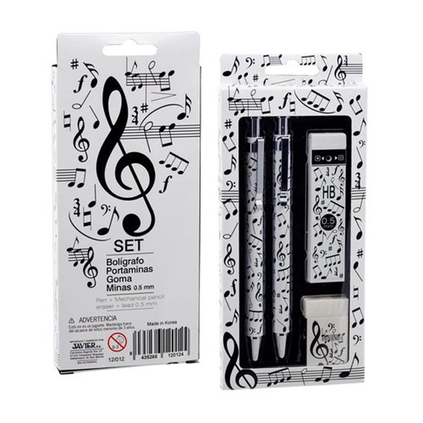 SET BOLIGRAFO LAPIZ GOMA MINAS MUSICA 8435266120124 SET BOLIGRAFO LAPIZ GOMA MINAS MUSICA 8435266120124