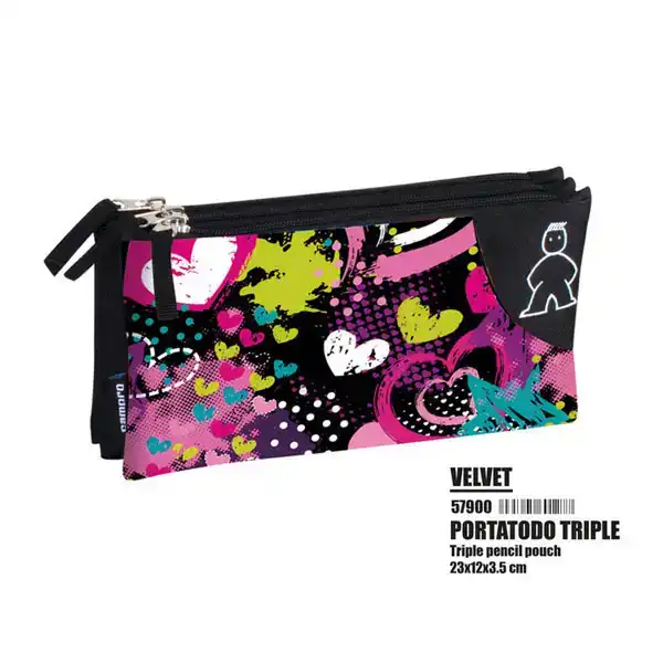 PORTATODO TRIPLE CMP VELVET PERONA 8435605601277 PORTATODO TRIPLE CMP VELVET PERONA 8435605601277
