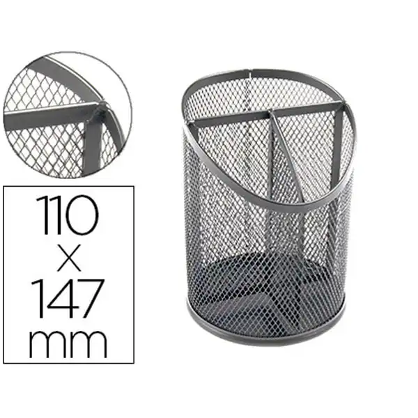 CUBILETE PORTALAPICES Q-CONNECT METAL REJILLA PLATA 3 COMPARTIMIENTOS DIAMETRO 110 ALTURA 147 MM KF11218 156227 CUBILETE PORTALAPICES Q-CONNECT METAL REJILLA PLATA 3 COMPARTIMIENTOS DIAMETRO 110 ALTURA 147 MM KF11218 156227