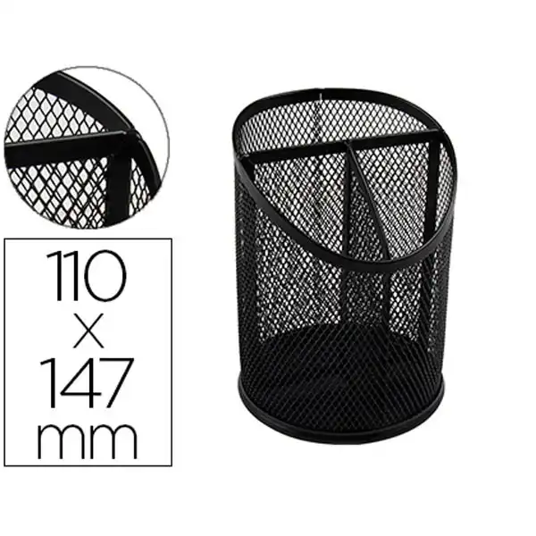 CUBILETE PORTALAPICES Q-CONNECT METAL REJILLA NEGRO 3 COMPARTIMIENTOS DIAMETRO 110 ALTURA 147 MM KF11219 156228 CUBILETE PORTALAPICES Q-CONNECT METAL REJILLA NEGRO 3 COMPARTIMIENTOS DIAMETRO 110 ALTURA 147 MM KF11219 156228