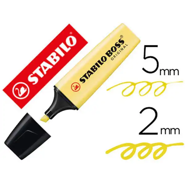 MARCADOR STABILO BOSS FLUORESCENTE PASTEL AMARILLO CREMOSO (70/144) 64346 MARCADOR STABILO BOSS FLUORESCENTE PASTEL AMARILLO CREMOSO (70/144) 64346