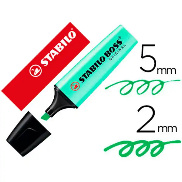 MARCADOR STABILO BOSS FLUORESCENTE PASTEL VERDE MENTA (70/116) 64351 MARCADOR STABILO BOSS FLUORESCENTE PASTEL VERDE MENTA (70/116) 64351