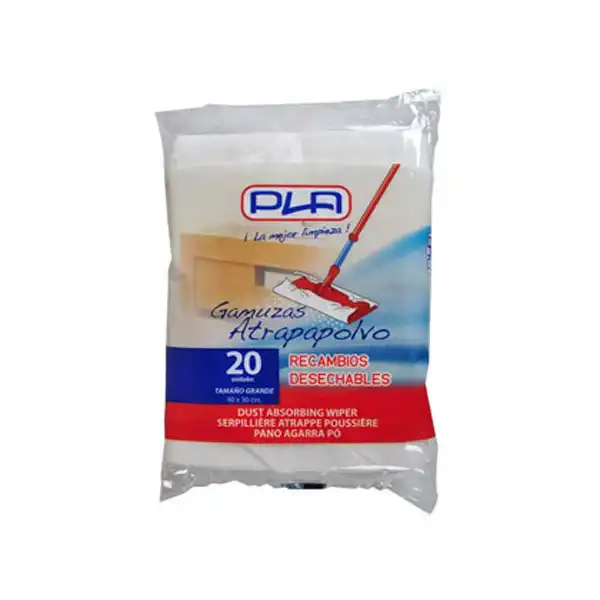 RECAMBIO MOPA PLA ATRAPAPOLVO DESECHABLE GRANDE 40X30 CM BOLSA DE 20UD 63712 64907 RECAMBIO MOPA PLA ATRAPAPOLVO DESECHABLE GRANDE 40X30 CM BOLSA DE 20UD 63712 64907