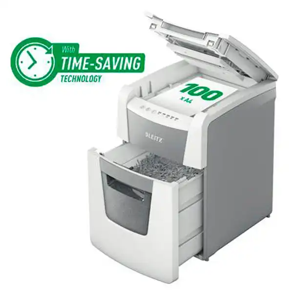 DESTRUCTORA LEITZ IQ OFFICE P4BLANCO/PLATA 80030000 DESTRUCTORA LEITZ IQ OFFICE P4BLANCO/PLATA 80030000