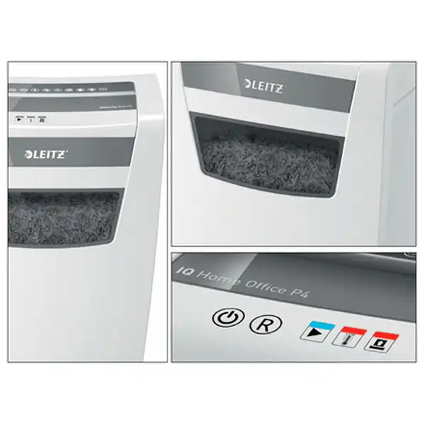 Destructora Leitz IQ Home Office P4, blanco/plata 80090000