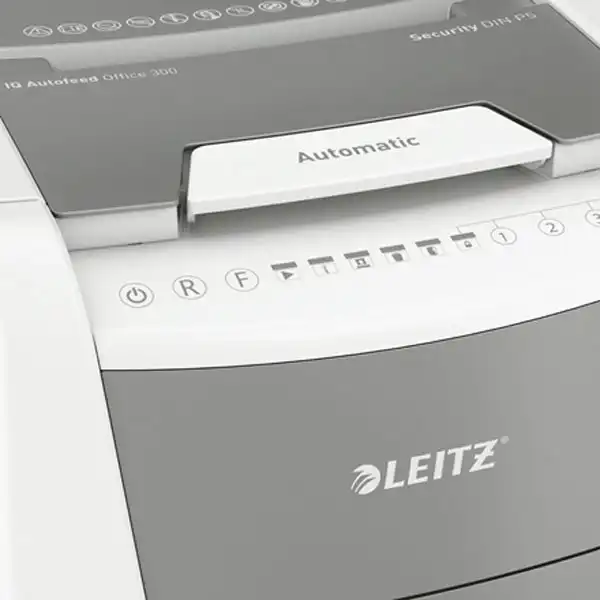 DESTRUCTORA IQ AUTO+ OFFICE 300 P5 BLANCA LEITZ 80160000 DESTRUCTORA IQ AUTO+ OFFICE 300 P5 BLANCA LEITZ 80160000
