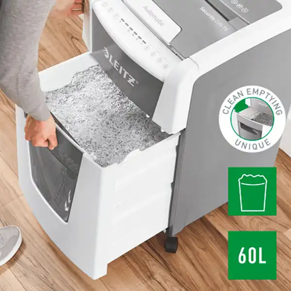 DESTRUCTORA IQ AUTO+ OFFICE 300 P5 BLANCA LEITZ 80160000 DESTRUCTORA IQ AUTO+ OFFICE 300 P5 BLANCA LEITZ 80160000