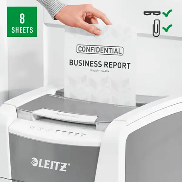 DESTRUCTORA IQ AUTO+ OFFICE PRO 600 P4 BLANCA LEITZ 80170000