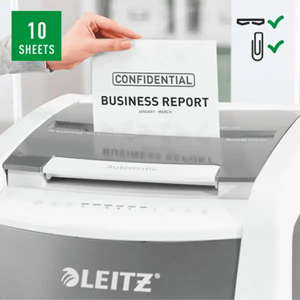 DESTRUCTORA IQ AUTO+ OFFICE PRO 600 P5 BLANCA LEITZ 80180000 DESTRUCTORA IQ AUTO+ OFFICE PRO 600 P5 BLANCA LEITZ 80180000