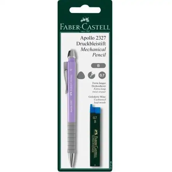 FABER CASTELL PORTAMINAS 2327 APOLLO 0,7MM + TUBO DE MINAS B 232799 40302 FABER CASTELL PORTAMINAS 2327 APOLLO 0,7MM + TUBO DE MINAS B 232799 40302