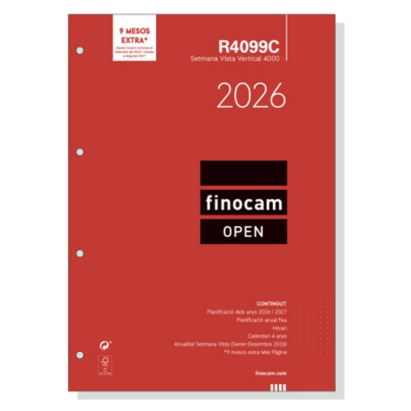 RECANVI ANUAL R4099C SV CATALA PER A AGENDES ANELLES FINOCAM OPEN 4000 711870023 232470 RECANVI ANUAL R4099C SV CATALA PER A AGENDES ANELLES FINOCAM OPEN 4000 711870023 232470