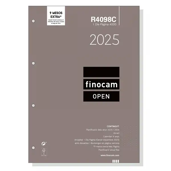 RECAMBIO AGENDA FINOCAM R4098 OPEN 4000 DP CATALAN 711880025 RECAMBIO AGENDA FINOCAM R4098 OPEN 4000 DP CATALAN 711880025