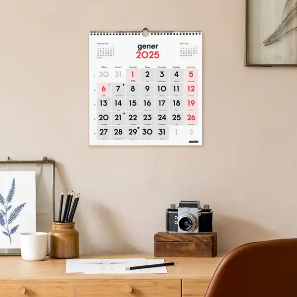 CALENDARIO PARED NUMEROS GRANDES 30X30 CATALAN FINOCAM 780580026 CALENDARIO PARED NUMEROS GRANDES 30X30 CATALAN FINOCAM 780580026
