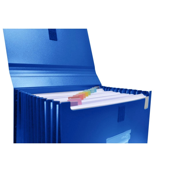 CLASIFICADOR 12 DIVISIONES CON BASE DE VELCRO DIN A4 AZUL HFP (41527) CLASIFICADOR 12 DIVISIONES CON BASE DE VELCRO DIN A4 AZUL HFP (41527)