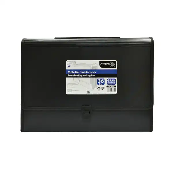 MALETIN CLASIFICADOR OFFICE BOX 36 DIVISIONES NEGRO (43669) MALETIN CLASIFICADOR OFFICE BOX 36 DIVISIONES NEGRO (43669)